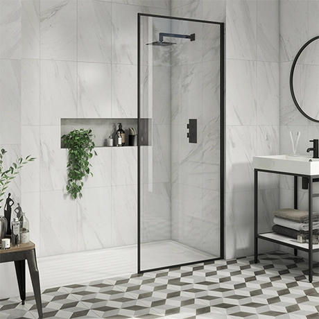 Arezzo 1600 x 800 Wet Room (incl. 900mm Square Matt Black Framed Screen + White Tray) 1 Arezzo 1600 x 800 Wet Room (incl. 900mm Square Matt Black Framed Screen + White Tray)