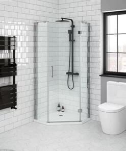Apollo 800x800mm Frameless Pentangle Enclosure (inc. Tray + Waste)