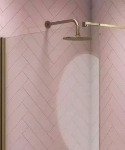 Arezzo 1700 x 800 Brushed Brass Wet Room (inc. Screen + Tray) -Shower Enclosure Ranges Shop AZBB04 d3 460