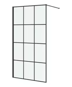 Arezzo 1700 x 700 Bath Replacement Wet Room (1000mm Matt Black Grid Screen w. Tray) -Shower Enclosure Ranges Shop AZBG17BRWR d2 460