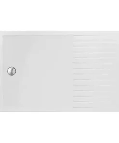 Arezzo Matt Black 1600 x 800 Grey Tinted Glass Wet Room (inc. Screen, Side Panel + Tray) -Shower Enclosure Ranges Shop AZBGTG2 d1 460