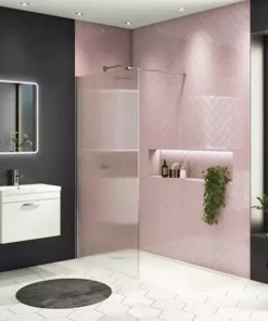 Arezzo 1700 x 700 Bath Replacement Wet Room (1000mm Chrome Fluted Glass Screen w. Tray) 7 Arezzo 1700 x 700 Bath Replacement Wet Room (1000mm Chrome Fluted Glass Screen w. Tray) -Shower Enclosure Ranges Shop AZCHF17BRWR d2 460