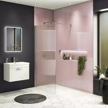 Arezzo 1700 x 700 Bath Replacement Wet Room (1000mm Chrome Fluted Glass Screen w. Tray) 3 Arezzo 1700 x 700 Bath Replacement Wet Room (1000mm Chrome Fluted Glass Screen w. Tray) - Image 3