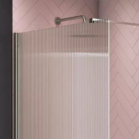 Arezzo 1700 x 700 Bath Replacement Wet Room (1000mm Chrome Fluted Glass Screen w. Tray) 4 Arezzo 1700 x 700 Bath Replacement Wet Room (1000mm Chrome Fluted Glass Screen w. Tray) - Image 4