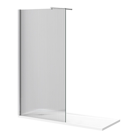Arezzo 1700 x 700 Bath Replacement Wet Room (1000mm Chrome Fluted Glass Screen w. Tray) 1 Arezzo 1700 x 700 Bath Replacement Wet Room (1000mm Chrome Fluted Glass Screen w. Tray)