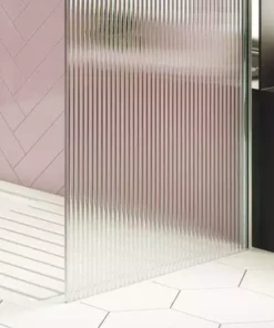 Arezzo 1600 x 800 Fluted Glass Chrome Walk In Enclosure (inc. Main Screen, Side Panel + Tray) -Shower Enclosure Ranges Shop AZFCHB149E d5 460 1