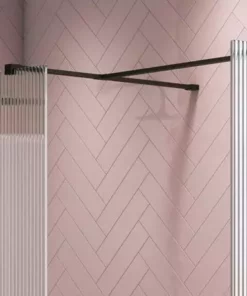 Arezzo 1400 x 900 Fluted Glass Matt Black Walk In Enclosure (inc. Main Screen, Side Panel + Tray) 10 Arezzo 1400 x 900 Fluted Glass Matt Black Walk In Enclosure (inc. Main Screen, Side Panel + Tray) -Shower Enclosure Ranges Shop AZFGMB149E d4 460