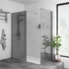 Arezzo 1600 x 800 Grey Tinted Glass Wet Room (inc. Screen, Side Panel + Tray)