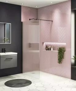 Arezzo 1700 x 700 Bath Replacement Wet Room (1000mm Matt Black Fluted Glass Screen w. Tray) 7 Arezzo 1700 x 700 Bath Replacement Wet Room (1000mm Matt Black Fluted Glass Screen w. Tray) -Shower Enclosure Ranges Shop AZMBF17BRWR d2 460