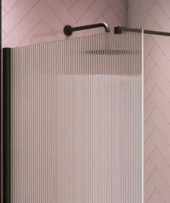 Arezzo 1700 x 700 Bath Replacement Wet Room (1000mm Matt Black Fluted Glass Screen w. Tray) 9 Arezzo 1700 x 700 Bath Replacement Wet Room (1000mm Matt Black Fluted Glass Screen w. Tray) -Shower Enclosure Ranges Shop AZMBF17BRWR d4 460