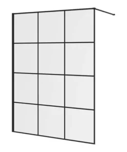 Arezzo 1400 x 800 Matt Black Grid Wet Room (inc. 1400 Screen + Tray) -Shower Enclosure Ranges Shop AZMBG148 d2 460