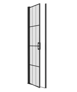 Arezzo 800mm Matt Black Grid Frameless Pivot Shower Door + Tray for Recess -Shower Enclosure Ranges Shop AZMBPD85 nd3 460