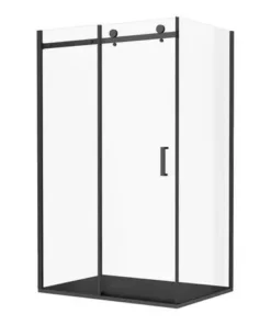 Arezzo Matt Black 1200 x 800 Frameless Sliding Door Shower Enclosure with Black Tray 11 Arezzo Matt Black 1200 x 800 Frameless Sliding Door Shower Enclosure with Black Tray -Shower Enclosure Ranges Shop AZR128BT d5 460