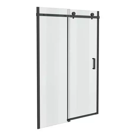 Arezzo Matt Black 1200mm Frameless Sliding Shower Door 2 Arezzo Matt Black 1200mm Frameless Sliding Shower Door - Image 2