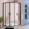Toreno Matt Black 1200 x 900mm Offset Quadrant Shower Enclosure