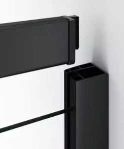 Toreno Matt Black 1400 x 800mm Double Sliding Door Shower Enclosure + Pearlstone Tray -Shower Enclosure Ranges Shop BLK148SDE d2 460