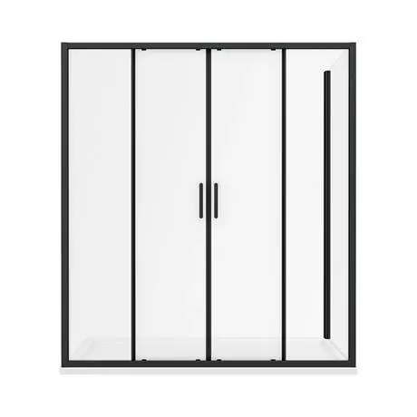 Toreno Matt Black 1700 x 700mm Double Sliding Door Shower Enclosure + Pearlstone Tray 5 Toreno Matt Black 1700 x 700mm Double Sliding Door Shower Enclosure + Pearlstone Tray - Image 5