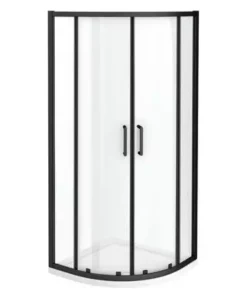 Toreno Matt Black 800 x 800mm Quadrant Shower Enclosure -Shower Enclosure Ranges Shop BLK8Q2D d2 460