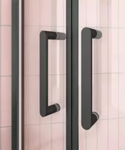 Toreno Matt Black 800 x 800mm Quadrant Shower Enclosure + Pearlstone Tray -Shower Enclosure Ranges Shop BLK8QSE d4 460