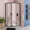 Toreno Matt Black 900 x 760mm Offset Quadrant Shower Enclosure