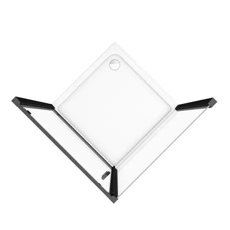Toreno Matt Black 900 x 900mm Pivot Door Shower Enclosure + Pearlstone Tray 6 Toreno Matt Black 900 x 900mm Pivot Door Shower Enclosure + Pearlstone Tray - Image 6