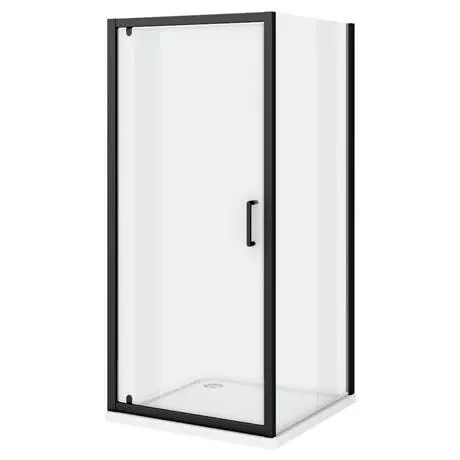 Toreno Matt Black 900 x 900mm Pivot Door Shower Enclosure + Pearlstone Tray 4 Toreno Matt Black 900 x 900mm Pivot Door Shower Enclosure + Pearlstone Tray - Image 4