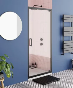 Toreno Matt Black 900 x 1850 Pivot Shower Door