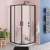 Toreno Matt Black 900 x 900mm Quadrant Shower Enclosure + Pearlstone Tray