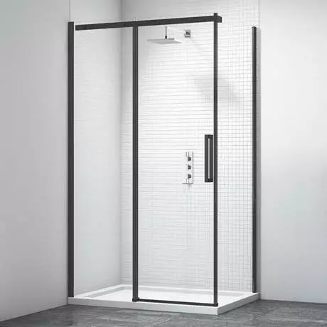 Merlyn Black Sliding Shower Door 2 Merlyn Black Sliding Shower Door - Image 2