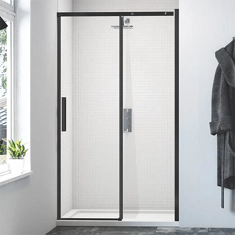 Merlyn Black Sliding Shower Door 1 Merlyn Black Sliding Shower Door