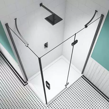 Merlyn Black Hinge & Inline Shower Door 2 Merlyn Black Hinge & Inline Shower Door - Image 2