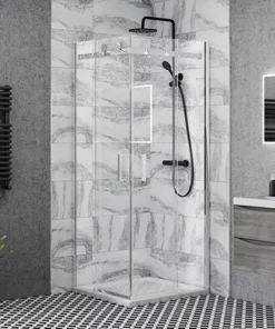 Nova Square 800 x 800mm Frameless Corner Entry Shower Enclosure