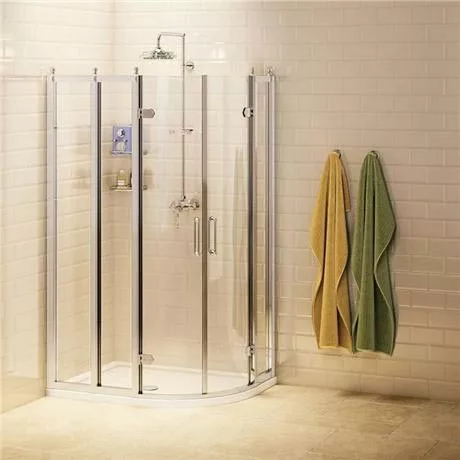 Burlington - Traditional Offset Quadrant 80cm & 40cm In-Line Panel - BU91 -Shower Enclosure Ranges Shop BU91 p
