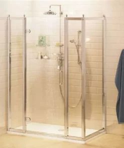 Burlington Traditional Hinged Shower Door with 2 x Inline Panel & Side Panel