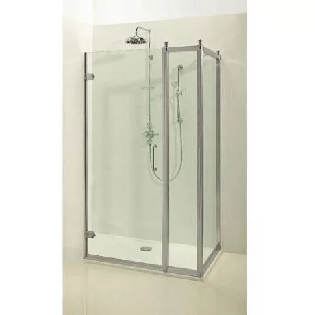 Burlington Traditional Hinged Shower Door with Inline Panel & Side Panel 2 Burlington Traditional Hinged Shower Door with Inline Panel & Side Panel - Image 2