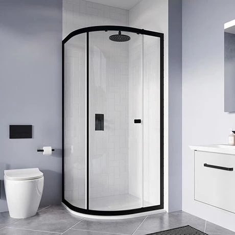 Crosswater 1000 x 800mm Clear 6 Matt Black Offset Quadrant Single Door Shower Enclosure - CAQSBC10X8 1 Crosswater 1000 x 800mm Clear 6 Matt Black Offset Quadrant Single Door Shower Enclosure - CAQSBC10X8