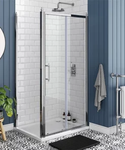 Chatsworth Traditional 1000 x 700mm Sliding Door Shower Enclosure + Tray