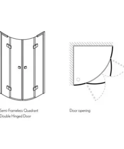 Crosswater - Design Quadrant Double Hinged Door Enclosure - 2 Size Options -Shower Enclosure Ranges Shop DQDSC0800 D3 460