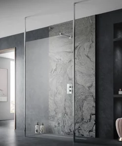 Hudson Reed Free Standing Wet Room Screen with Double Ceiling Posts