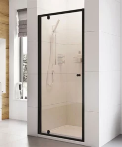 Roman Haven6 Matt Black Frame Pivot Door - Various Widths