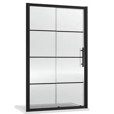Hudson Reed Matt Black 1400 x 900mm Sliding Door Shower Enclosure + Black Tray 2 Hudson Reed Matt Black 1400 x 900mm Sliding Door Shower Enclosure + Black Tray - Image 2