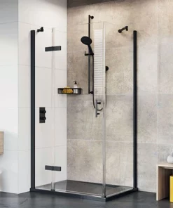 Roman Innov8 1200 x 900mm Matt Black Hinged Door Rectangular Enclosure