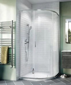 Crosswater 900 x 900mm Kai 6 Quadrant Single Door Shower Enclosure - KLQSSC0900