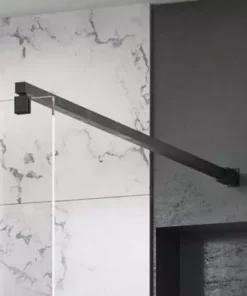 Roman Liberty Black Grid Wetroom Screen + Wall Arm Support - Various Sizes (2000mm High) -Shower Enclosure Ranges Shop LBBK4590SQB 460