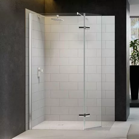 Merlyn 8 Series Wetroom Screen with Hinged Swivel Panel 1 Merlyn 8 Series Wetroom Screen with Hinged Swivel Panel