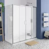 Monza 1400 x 800mm Double Sliding Door Shower Enclosure + Pearlstone Tray