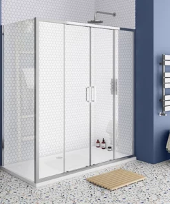Monza 1400 x 800mm Double Sliding Door Shower Enclosure without Tray