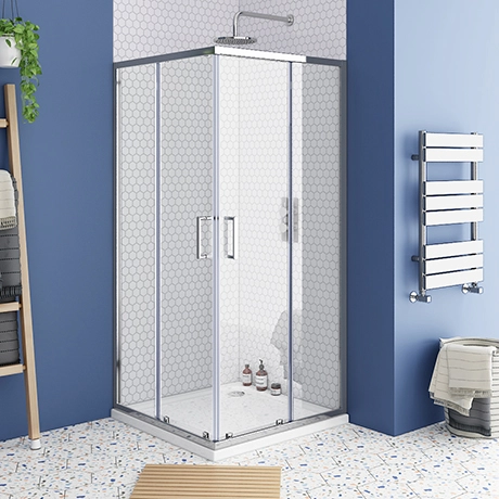 Monza 800 x 800mm Square Corner Entry Shower Enclosure + Pearlstone Tray 1 Monza 800 x 800mm Square Corner Entry Shower Enclosure + Pearlstone Tray
