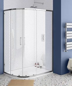 Monza LH Offset Quadrant Shower Enclosure + Pearlstone Tray (Various Sizes)
