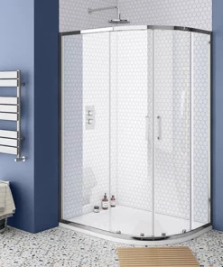 Monza RH Offset Quadrant Shower Enclosure + Pearlstone Tray (Various Sizes)